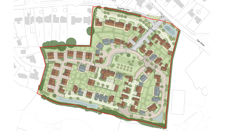 landscape led housing development in Hertfordshire
