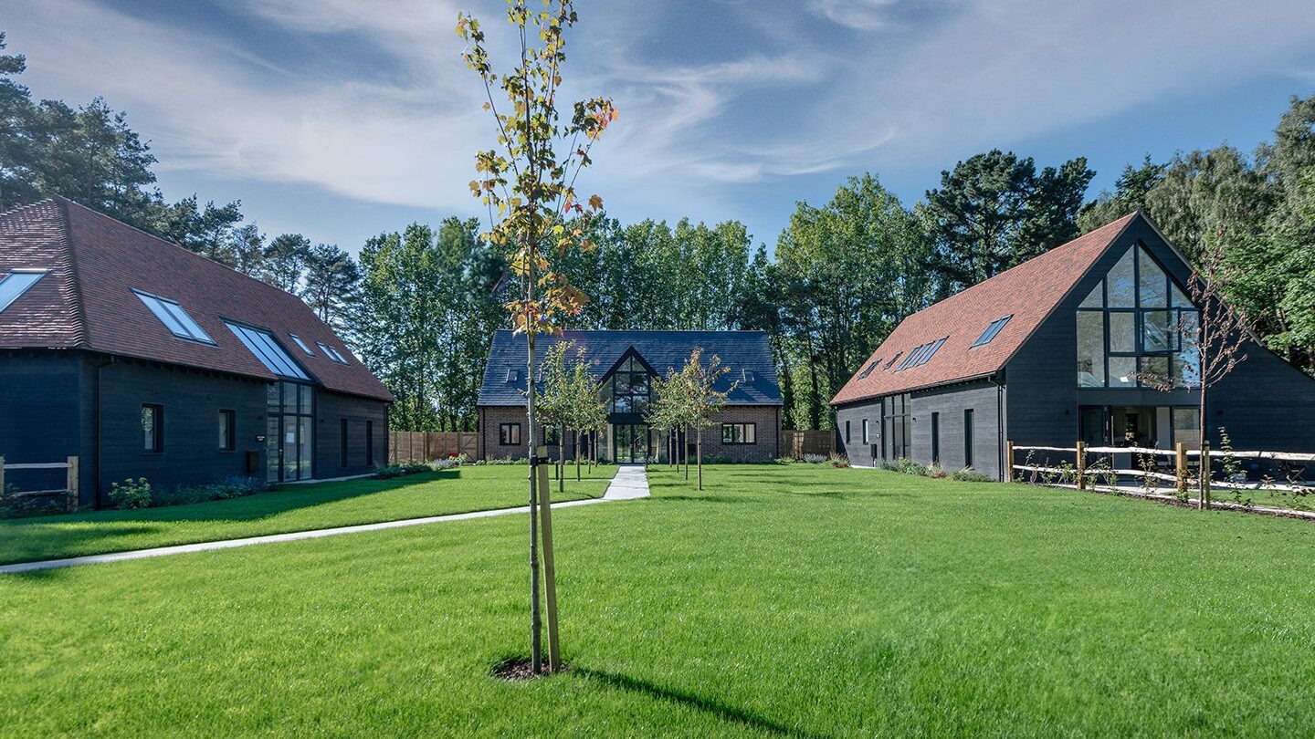 Courtyard between three houses