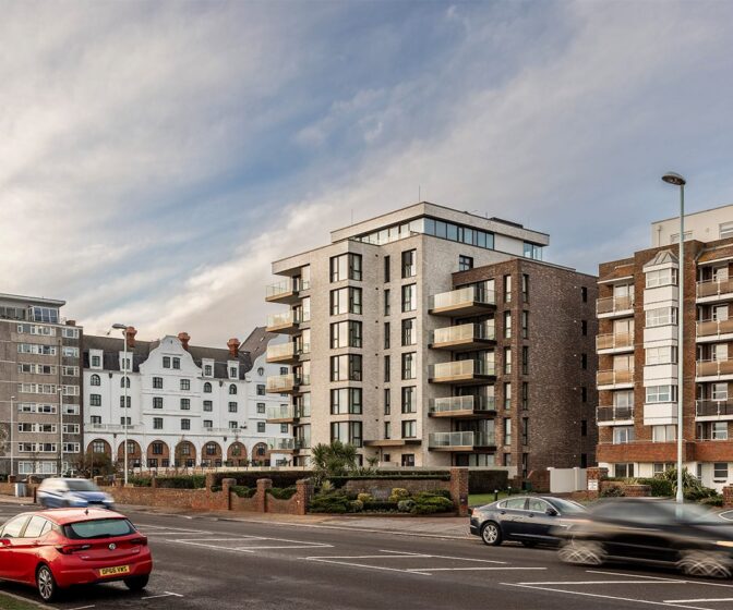 Residential flatted building on sea front