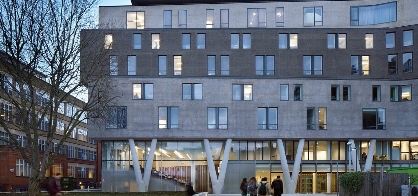 Queen Mary Grad Centre – dusk front