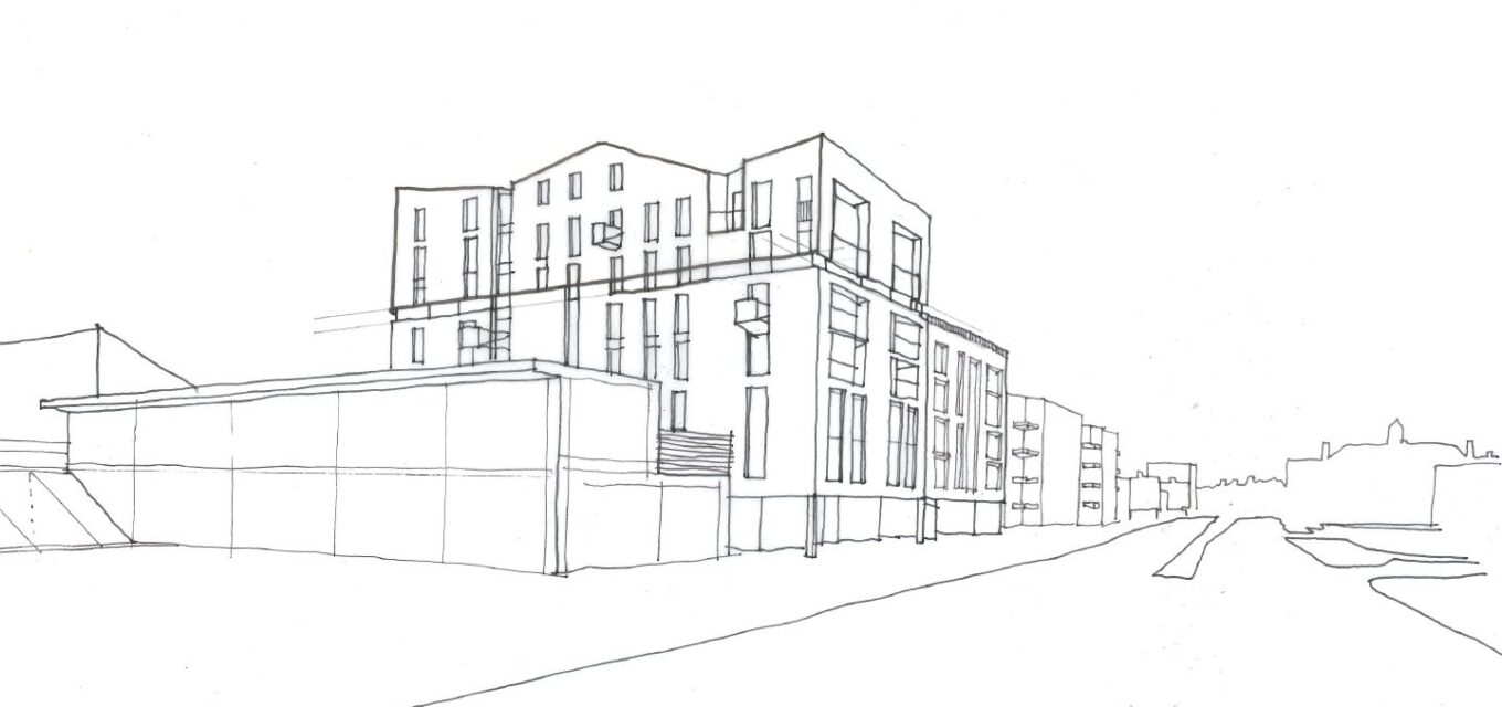 Pullman House – car park sketch
