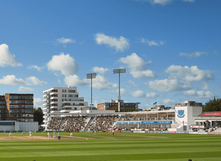 Cricket ground of newly designed cricket club in Sussex