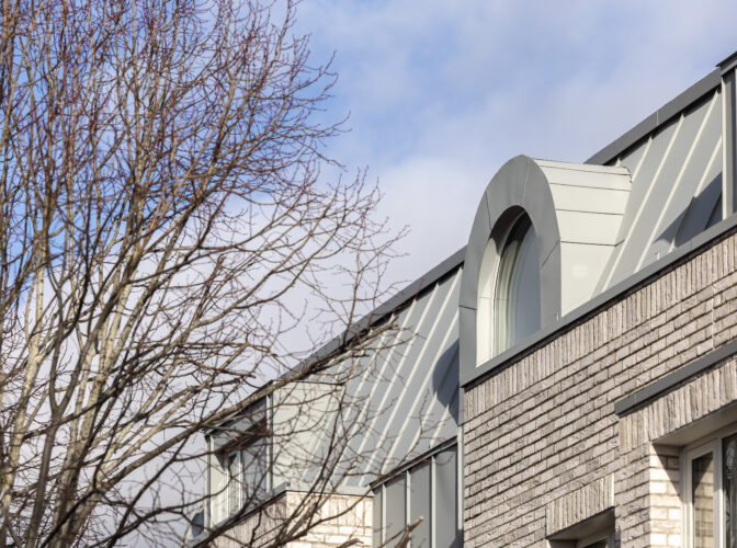 Roof of a Passivhaus certified residential development